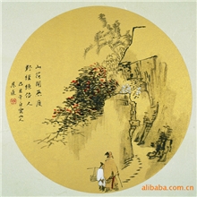 出售水墨名家孙恩道纯手绘人物画野径绝俗人