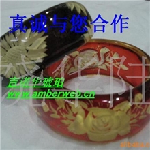 厂家直销纯手工雕刻仿琥珀韩版手镯(图)