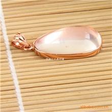 生产销售天然粉晶吊坠925银吊坠水晶项链吊坠