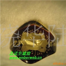 厂家直销纯手工雕刻仿琥珀玫瑰花戒指