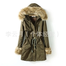 130秋冬新款欧美风棉服外套羊羔毛大毛领加厚棉衣