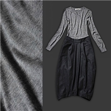 2013欧美大牌秋装修身羊毛拼接竖条纹毛呢长袖过膝长裙花苞长裙