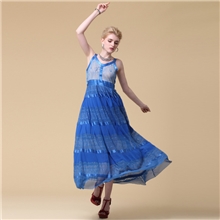 2013新款黑蓝两色蕾丝贴织带大摆连衣长裙