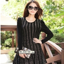 2013新款秋冬款黑灰色圆领套头宽松型长款长袖毛衣