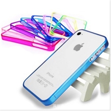 iphone44S超薄边框苹果信号圈PC透明边框苹果手机壳工厂批发