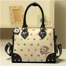 新款韩版欧美时尚复古包笑脸包海军风手提斜跨包潮休闲女包批发