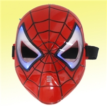 供应发光蜘蛛人面具发光蜘蛛侠面具万圣节道具新奇特玩具批发