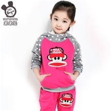 童装2013女童秋装新款套装韩版儿童运动服中大童卡通猴两件套