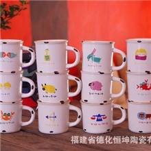 zakka批发十二星座杯复古搪瓷杯创意杯子咖啡杯