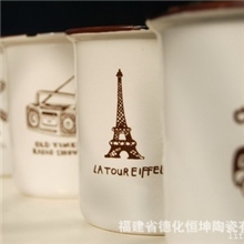 ZAKKA批发品味生活迷你复古仿搪瓷杯带柄陶瓷杯水杯