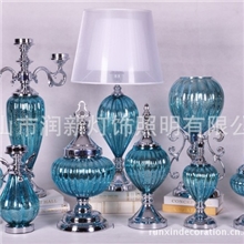 批发新款蓝色玻璃工艺品家居摆件MS1757S系列