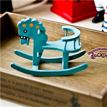 特价百年经典的瑞士【迷你】怀旧木摇马摇椅拍摄道具手掌大小