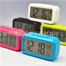 厂家直销大屏幕液晶显示聪明钟JP9901光控万年历闹钟热销中