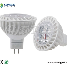 供应4*1wMR16灯杯晶圆芯片LED导热塑料射灯12V射灯
