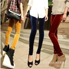 南韩绒九分裤金丝绒打底裤秋冬款显瘦保暖裤子九分裤批发