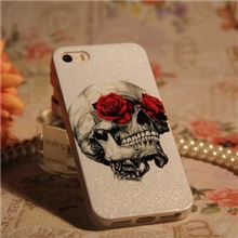 新款韩版闪粉TPU苹果4s手机壳iphone5s软胶外壳骷髅头闪闪保护壳