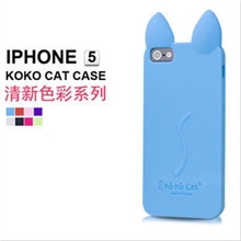 koko猫苹果iphone4/4s硅胶套立体耳朵手机壳iphone5保护套外壳