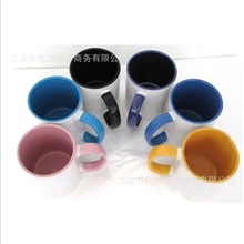 内彩色把涂层杯-热转印杯子批发涂层杯批发影像杯批发印照片杯子