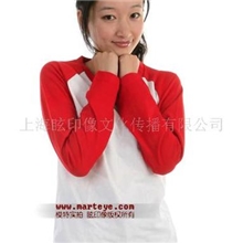 2013红白插肩款情侣长袖T恤,空白T恤,情侣装批发,女款