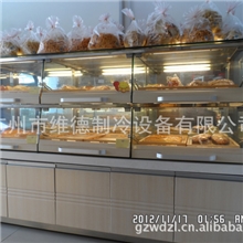 新款节能型木制/钢化玻璃高透明面包展示边柜