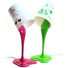 创意泼倒油漆桶台灯小夜灯