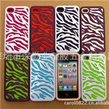 好消息！新款斑马纹防震手机套上市了iphone4g4S硅胶加PC壳