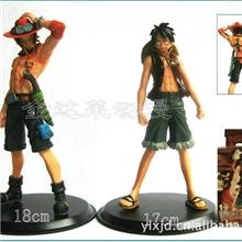 供应批发动漫。手办公仔。海贼王。2款海贼王路飞+艾斯手办公仔