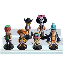 圣诞礼品海贼王公仔摆件全套6款/海贼王24代底座公仔厂家直销