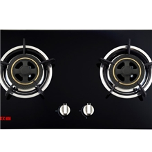 双喜嵌入式燃气灶双灶黑色钢化玻璃面板加厚炉头纯铜火盖