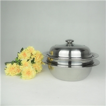 礼品推荐不锈钢多功能蒸锅火锅飞碟蒸汤锅汤蒸两用锅30cm