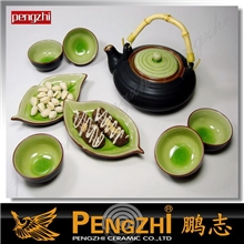 茶具套装冰裂茶具套装陶瓷茶具套装绿色茶具套装裂纹茶具套装