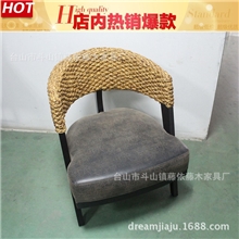 藤依家具厂供应藤椅休闲椅田园咖啡椅藤编家具餐厅餐椅大促销