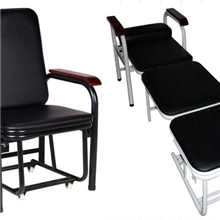 厂家批发折叠椅、坐躺两用办公室午休椅午睡椅、配橡木扶手陪护椅