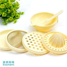 宝宝辅食研磨器批发食物调理器碗勺婴儿辅食必备7件套装带木棒