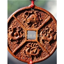 东阳木雕工艺品中华四神精品汽车挂件饰品