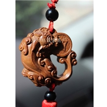 东阳木雕花梨木雕刻工艺品招财貔貅精品汽车挂件汽车饰品