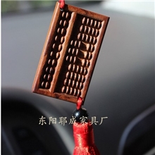东阳木雕花梨木雕刻工艺品如意算盘精品汽车挂件汽车饰品
