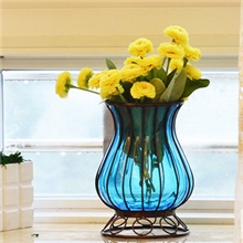 华梦仿真花仿真饰品花器铁艺玻璃花瓶桌上花瓶摆设包邮