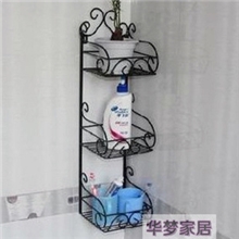 【华梦】铁艺浴室架三层架浴室壁挂置物架搁物架浴室角架