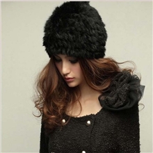 批发供应女式皮草帽子兔毛帽子手工编织兔毛帽厂家直销M120