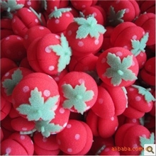 6086人气热款可爱海绵卷发球红色草莓卷发器睡美人卷发器散价