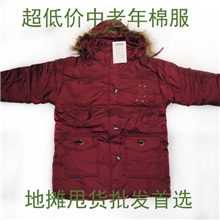 义乌棉衣批发女士连帽绣花多色时尚妈妈棉服中老年