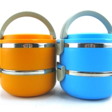 供应时尚密封保温便当单/双/三/四层不锈钢饭盒精美礼品高赠品