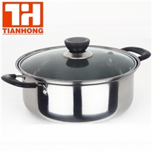 彩塘不锈钢双耳弧形汤锅|不锈钢奶锅|天虹五金