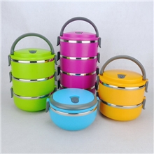 不锈钢双层保温饭盒四层午餐盒真空密封保鲜盒防渗漏便当盒