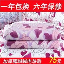 批发彩阳电热毯双人双控150*180加厚毛毯安全防水型安全电褥子