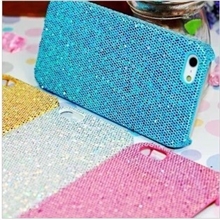 批发iPhone5G闪粉手机壳iphone5保护壳贴皮钻壳亮片保护壳