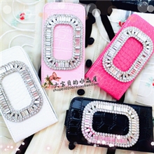 特价RV手机壳方扣iPhone5漆皮鳄鱼纹苹果4上下翻皮套一件代发