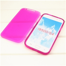 三星i9500手机套s4手机壳翻盖TPU全透明水晶清水套可触屏