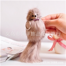 2013爆款正品中号杂色狐狸毛挂件纯手工创意高级挂件批发